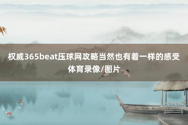 权威365beat压球网攻略当然也有着一样的感受体育录像/图片