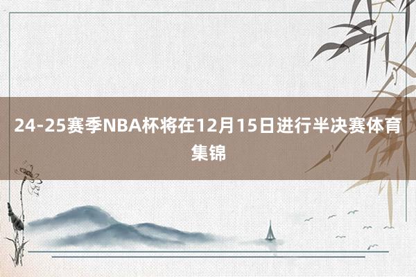 24-25赛季NBA杯将在12月15日进行半决赛体育集锦