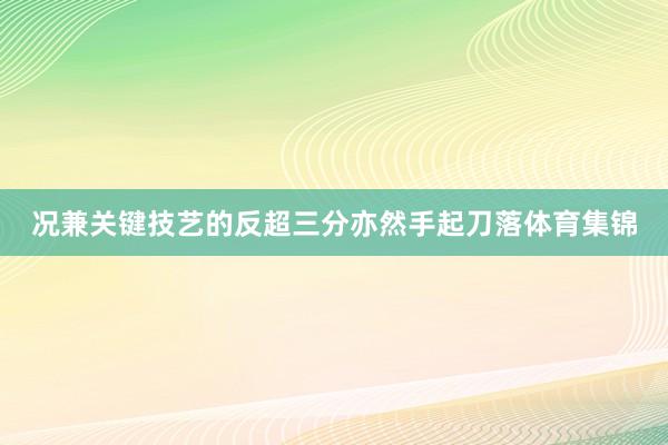 况兼关键技艺的反超三分亦然手起刀落体育集锦